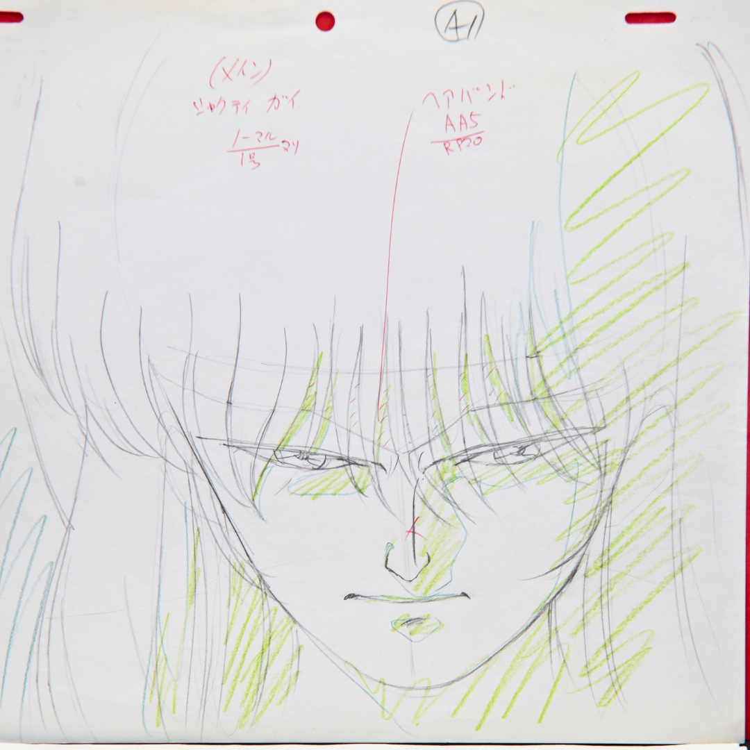 Gai Kuroki original Shurato genga drawing with production annotations