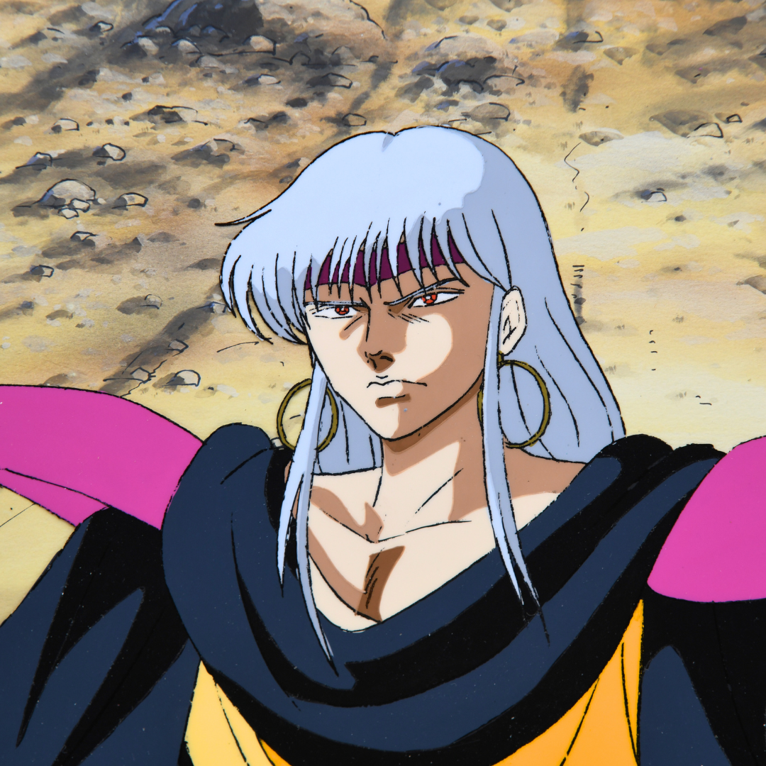 Gai Kuroki Shurato production cel portrait with painted anime background