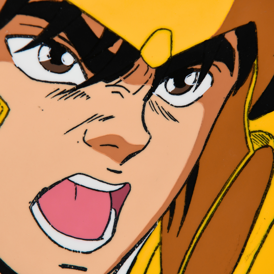 Detail of Shurato Hidaka face original hand-painted production cel