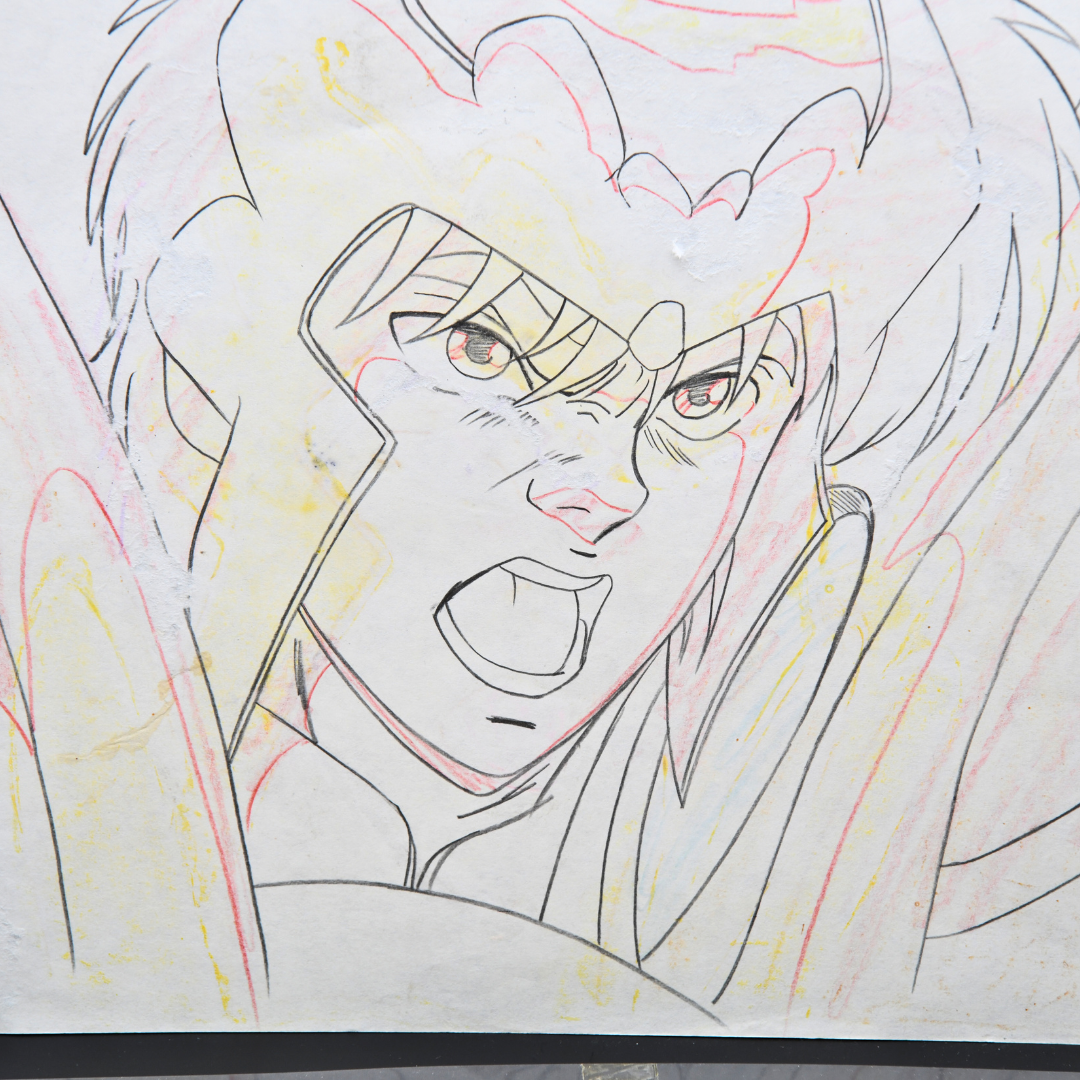 Close-up of Shurato Hidaka matching original production douga