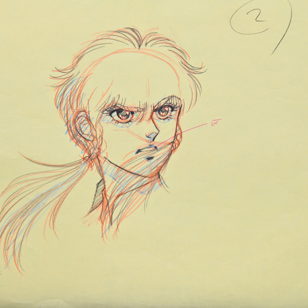 Shurato Hidaka original genga armored composition drawing from Shurato