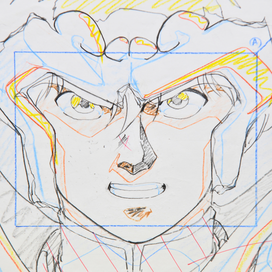 Detail of Shurato Hidaka face in original production douga