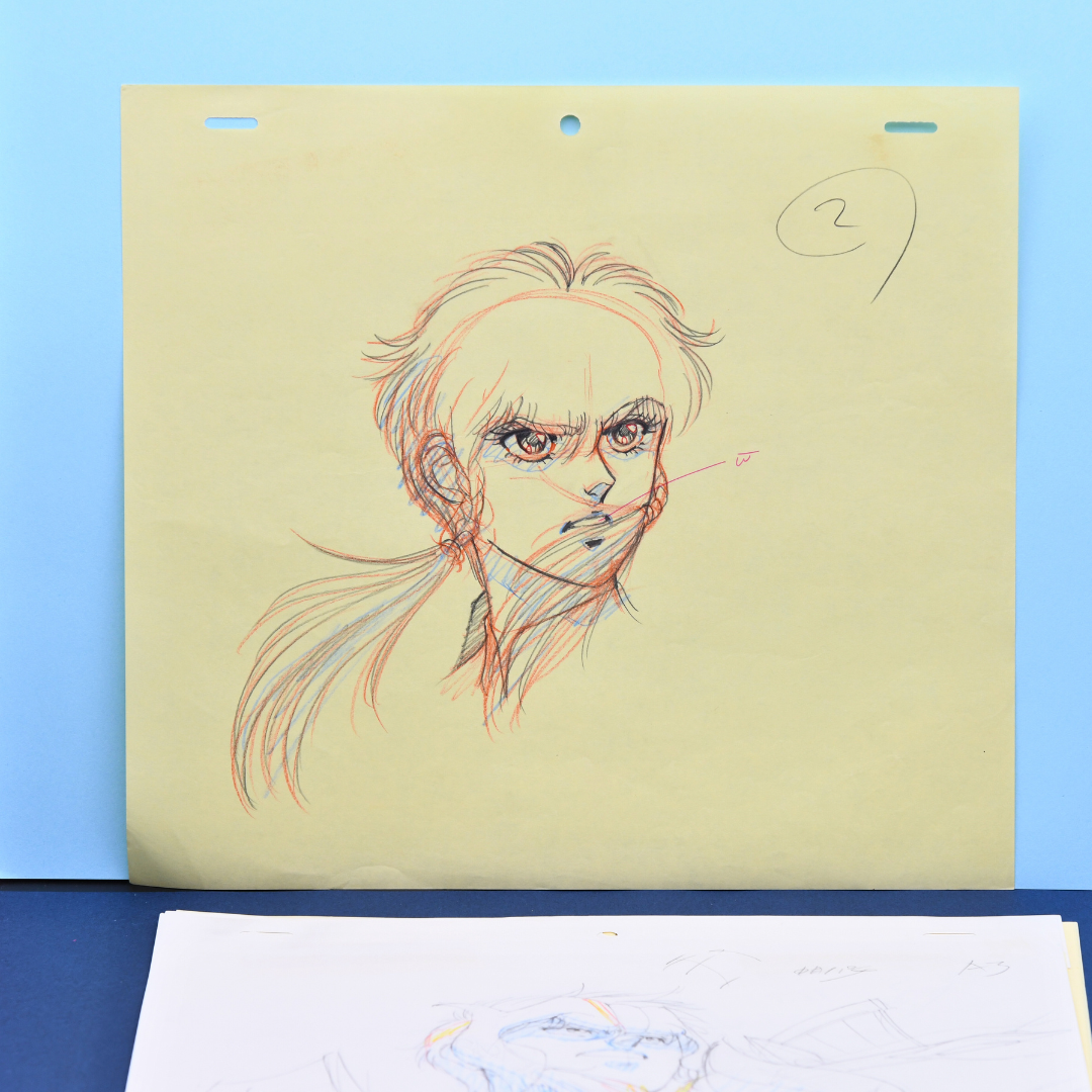 Shurato Hidaka original genga face study from Shurato: The Legend of the Heavenly Sphere