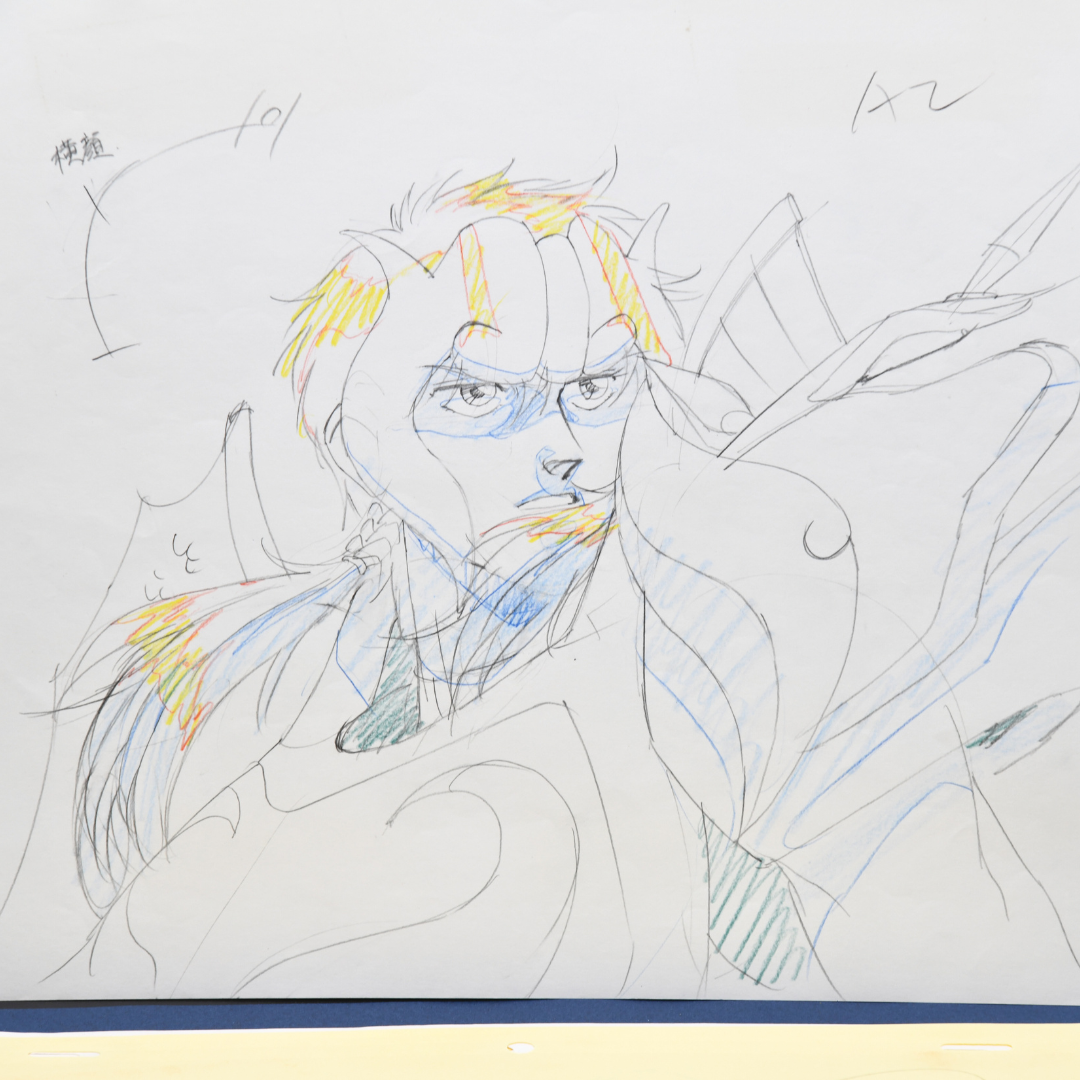 Shurato Hidaka original genga portrait drawing from Shurato: The Legend of the Heavenly Sphere