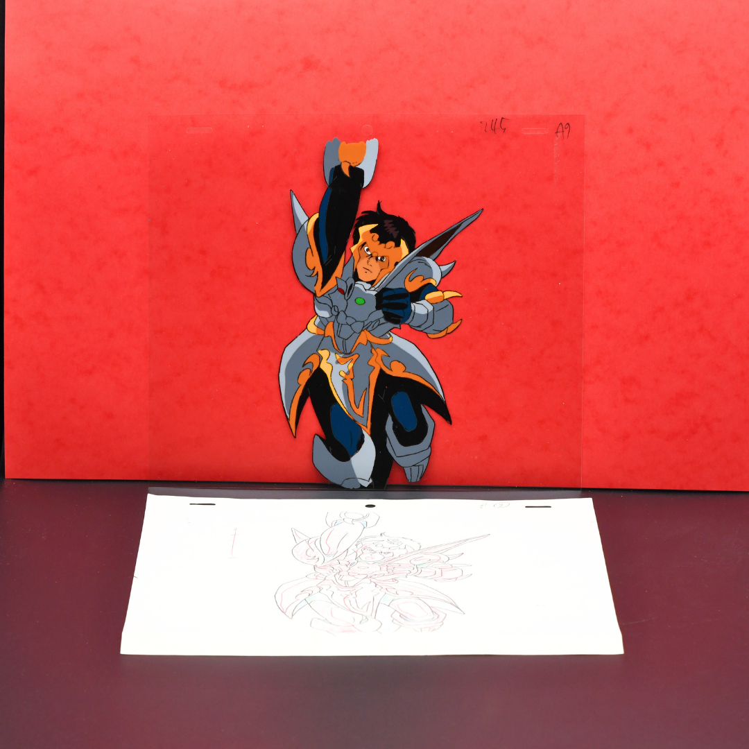 Shurato Hidaka jumping original production cel and douga from Shurato The Legend of the Heavenly Sphere