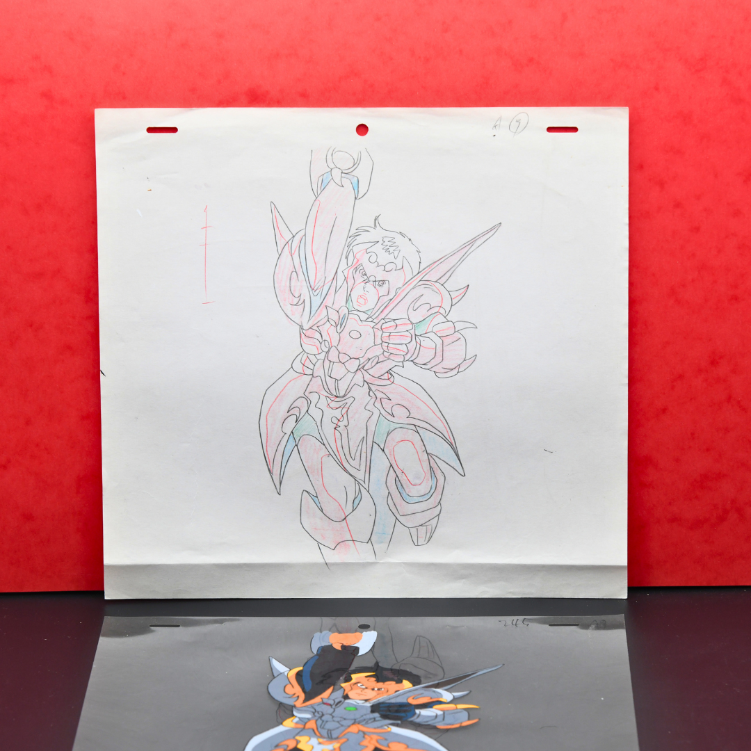 Full view of Shurato Hidaka original douga and cel set from 1989 Shurato anime
