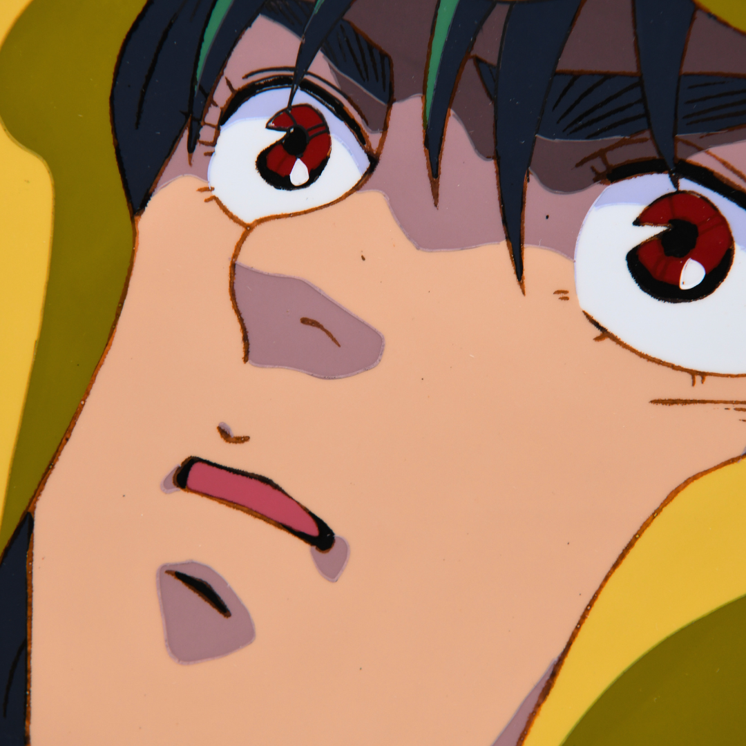 Shurato Hidaka original production cel face detail from Shurato anime