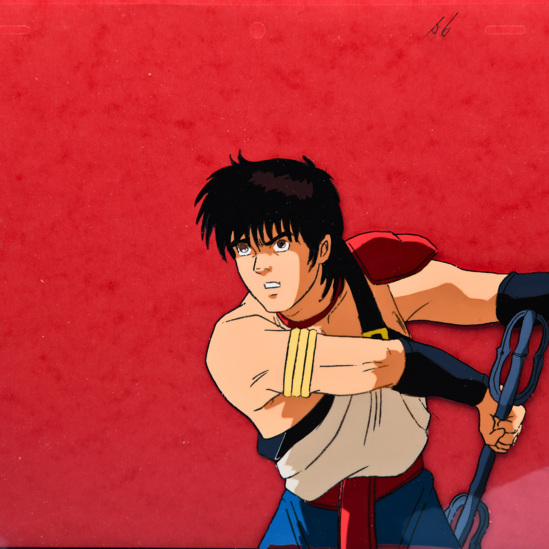 Close view of Shurato Hidaka with Vajra original anime production cel