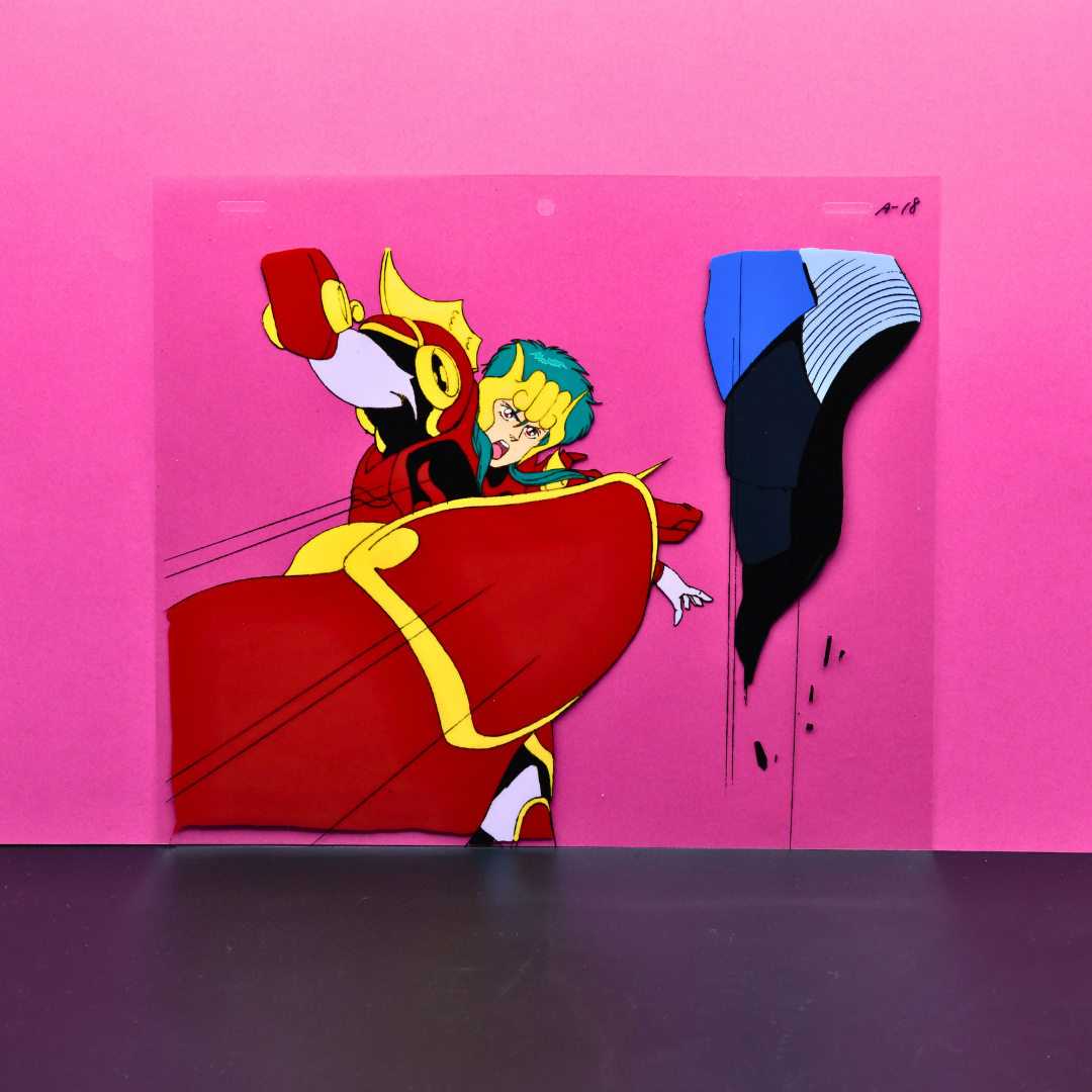 Renge fight scene original production cel from Shurato The Legend of the Heavenly Sphere