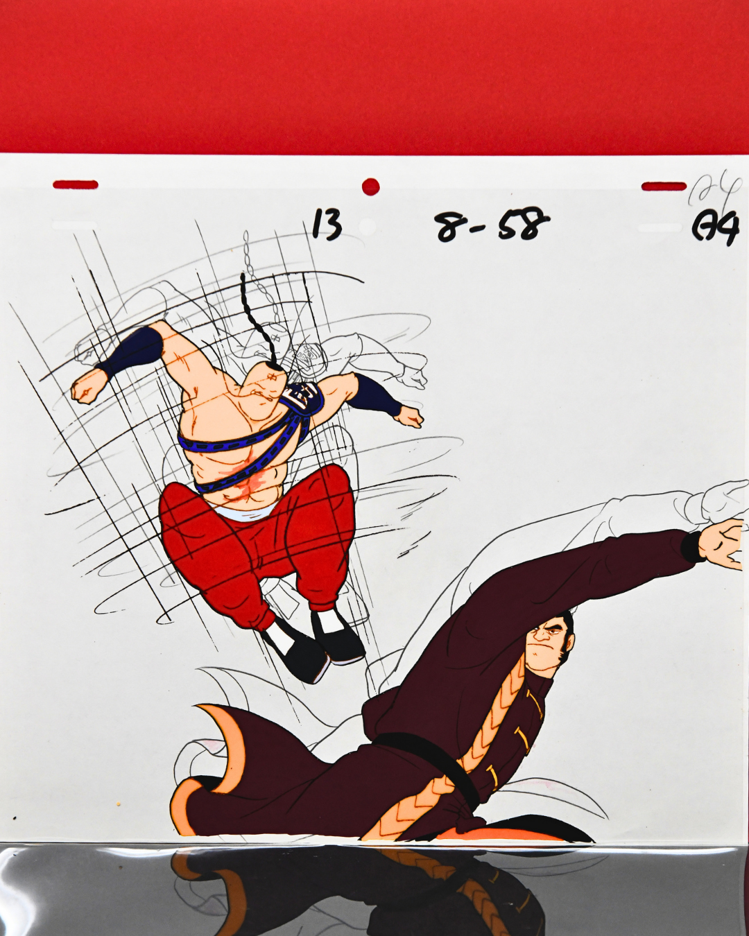Tatakae Ramenman Episode 13 Ramenman versus Jinlong battle cel with corrected lighter grading