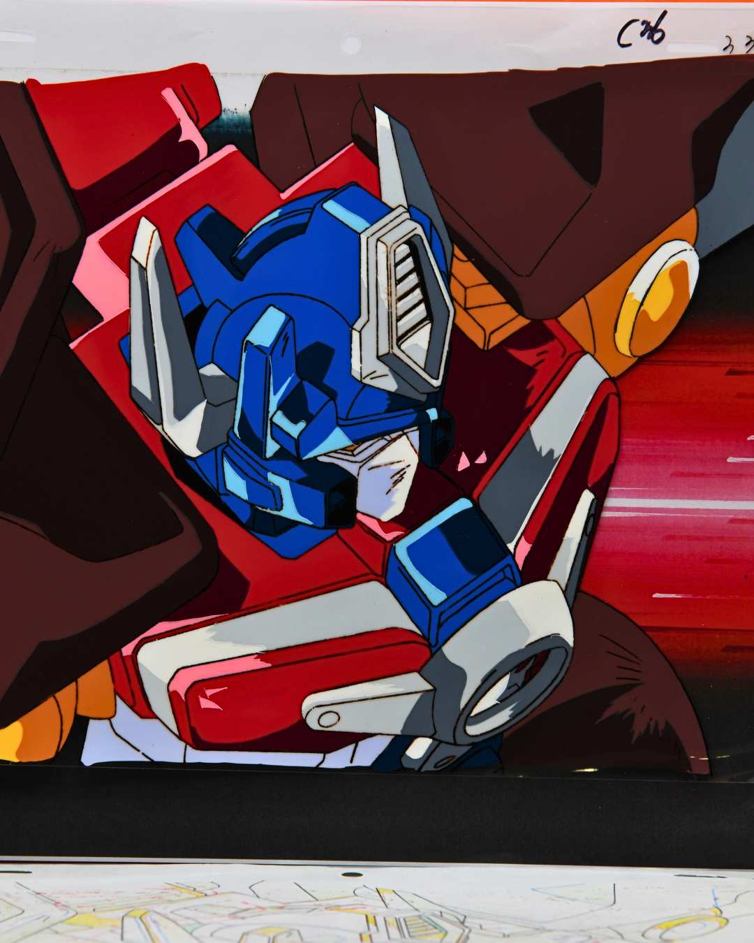 Big Convoy original cel portrait close up
