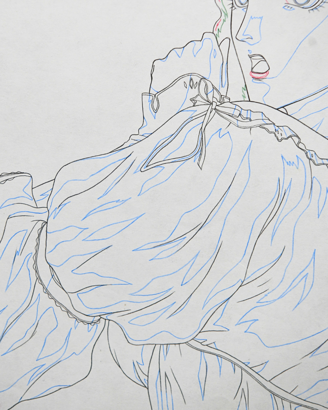 Charlotte Elbourne dress and costume detail on original Bloodlust production douga