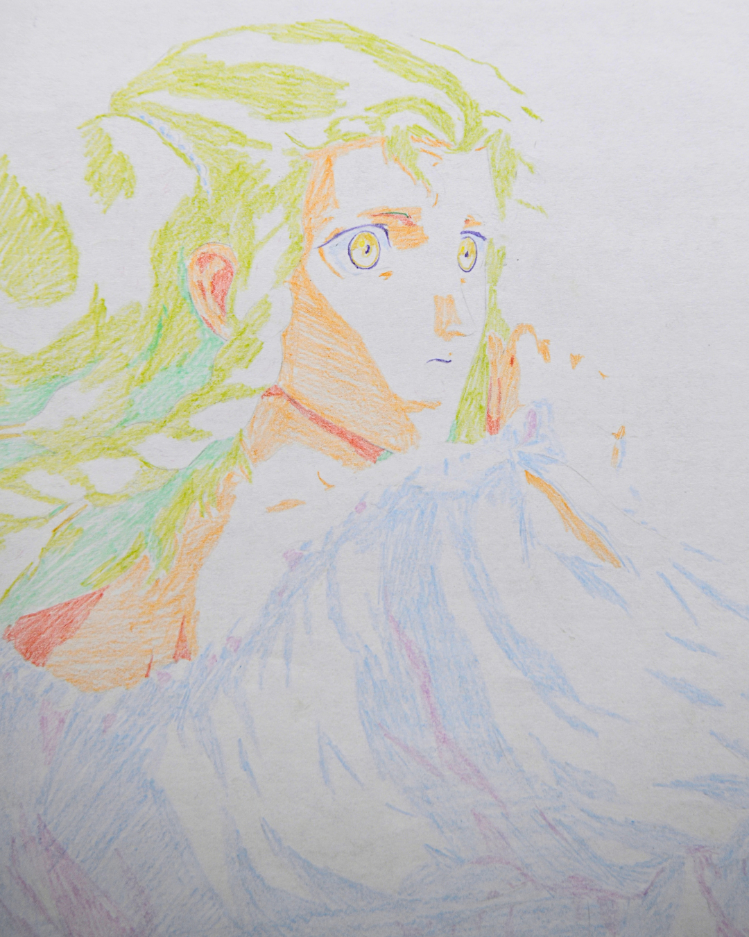 Charlotte Elbourne reverse-side colored pencil detail visible through production drawing